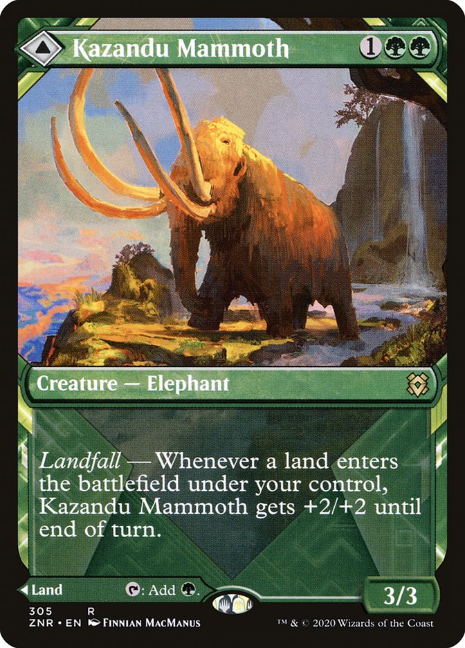 Kazandu Mammoth // Kazandu Valley (Showcase) [Zendikar Rising] | Gamer Loot