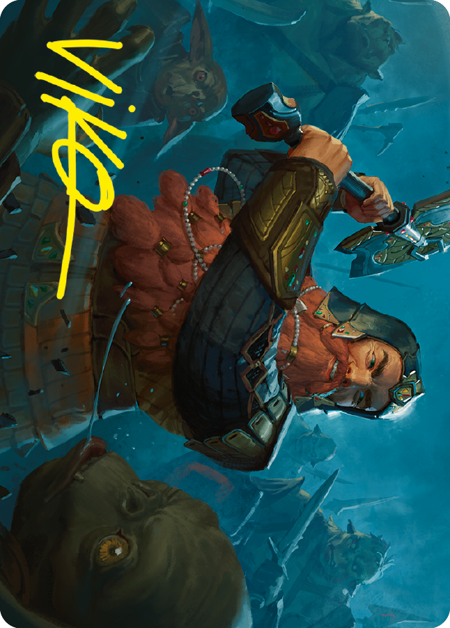 Gimli, Counter of Kills Art Card (10/81) (Gold-Stamped Signature) [The Lord of the Rings: Tales of Middle-earth Art Series] | Gamer Loot