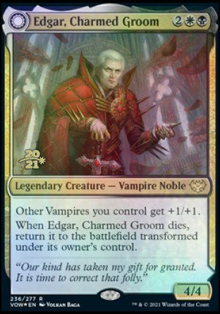 Edgar, Charmed Groom // Edgar Markov's Coffin [Innistrad: Crimson Vow Prerelease Promos] | Gamer Loot