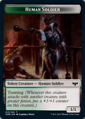 Zombie (008) // Human Soldier Double-sided Token [Innistrad: Crimson Vow Tokens] | Gamer Loot