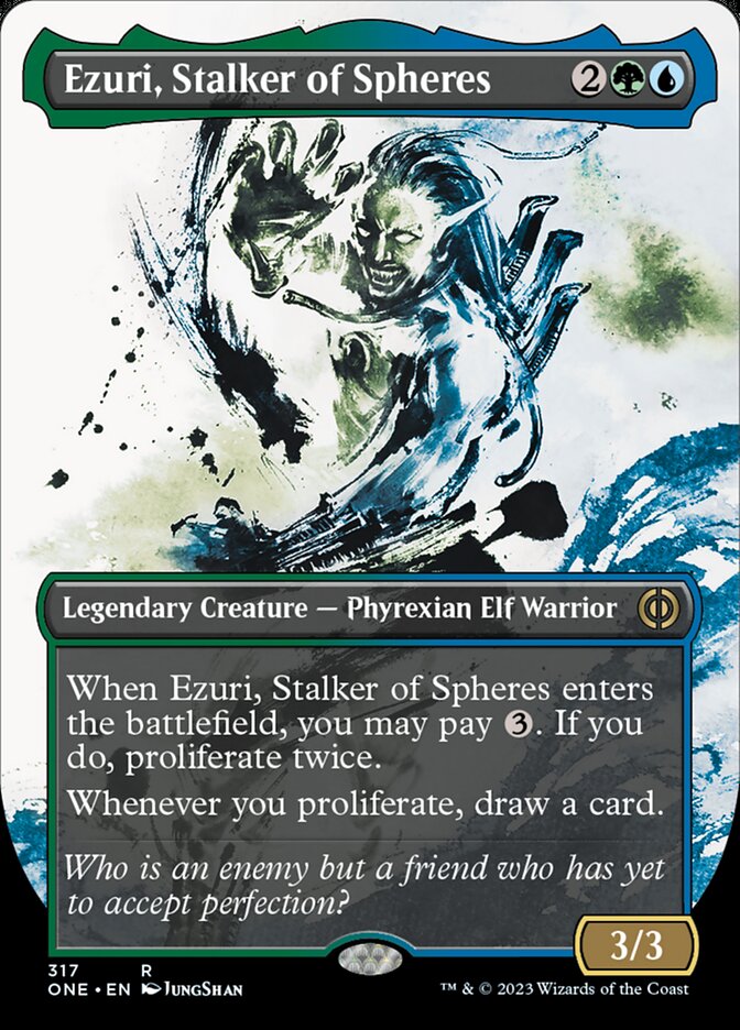 Ezuri, Stalker of Spheres (Borderless Ichor) [Phyrexia: All Will Be One] | Gamer Loot