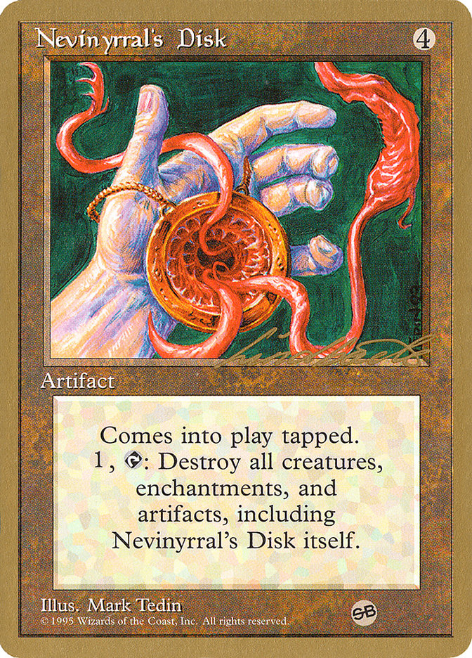 Nevinyrral's Disk (Leon Lindback) (SB) [Pro Tour Collector Set] | Gamer Loot