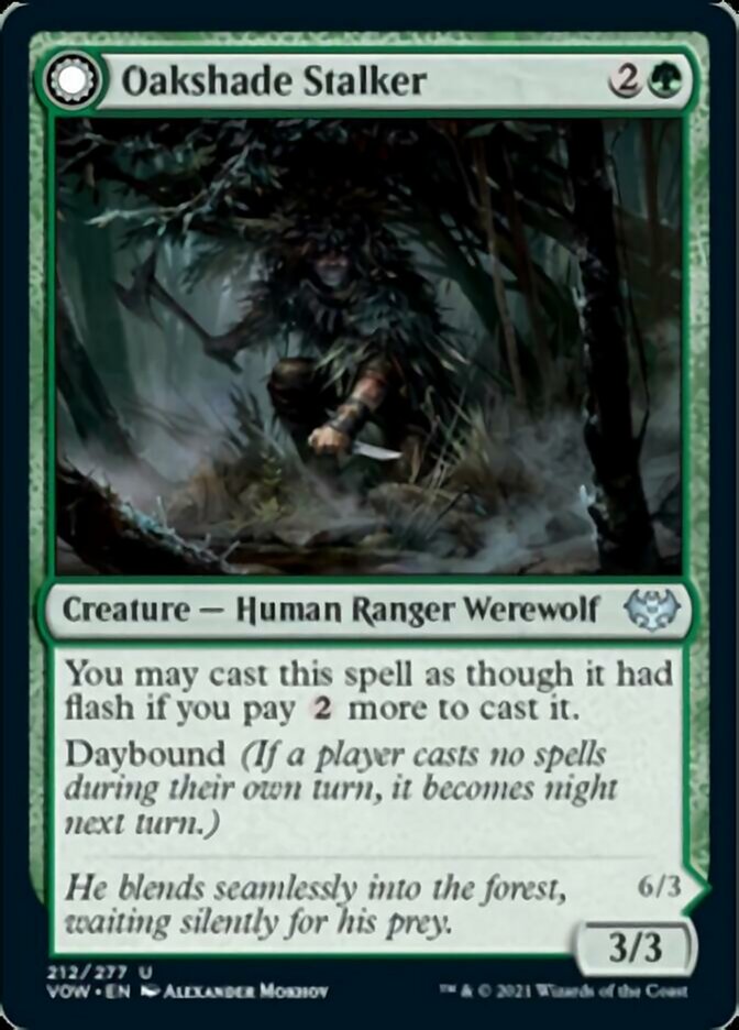 Oakshade Stalker // Moonlit Ambusher [Innistrad: Crimson Vow] | Gamer Loot