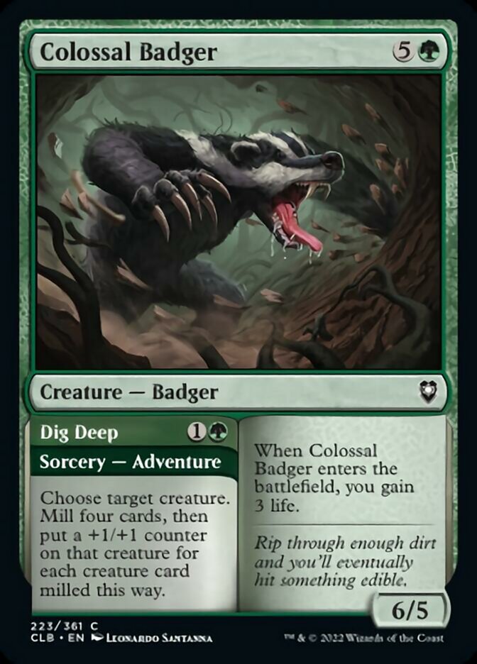 Colossal Badger // Dig Deep [Commander Legends: Battle for Baldur's Gate] | Gamer Loot