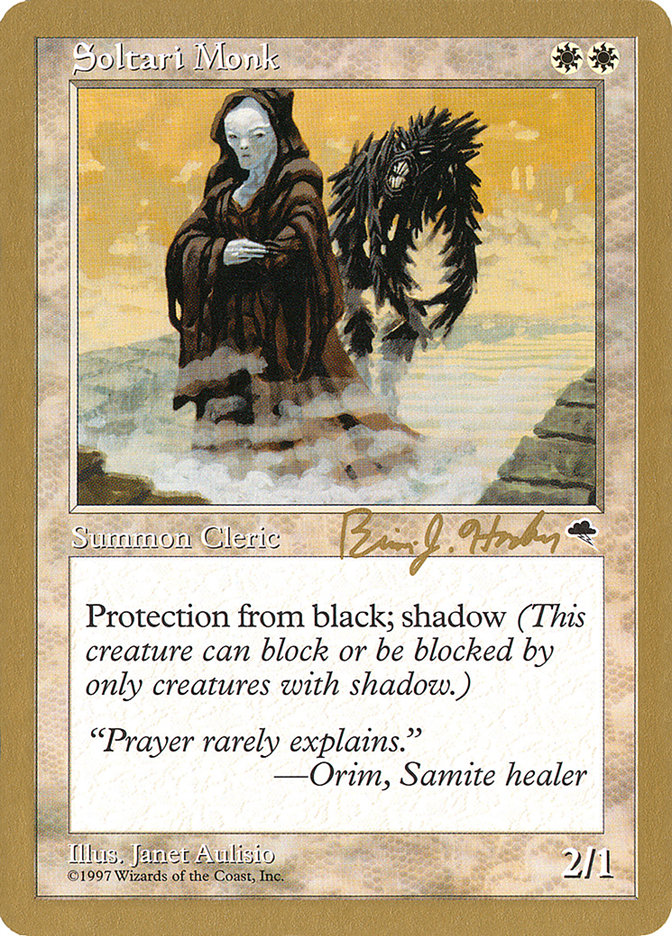 Soltari Monk (Brian Hacker) [World Championship Decks 1998] | Gamer Loot