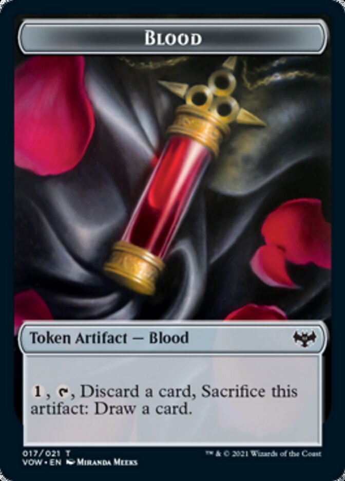 Blood // Treasure Double-sided Token [Innistrad: Crimson Vow Tokens] | Gamer Loot