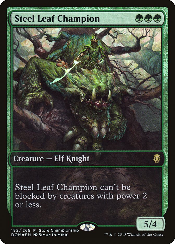 Steel Leaf Champion (Store Championship) [Dominaria Promos] | Gamer Loot