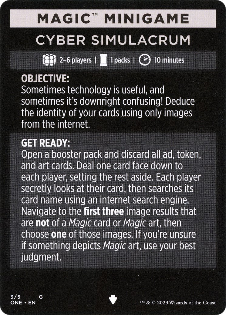 Cyber Simulacrum (Magic Minigame) [Phyrexia: All Will Be One Minigame] | Gamer Loot