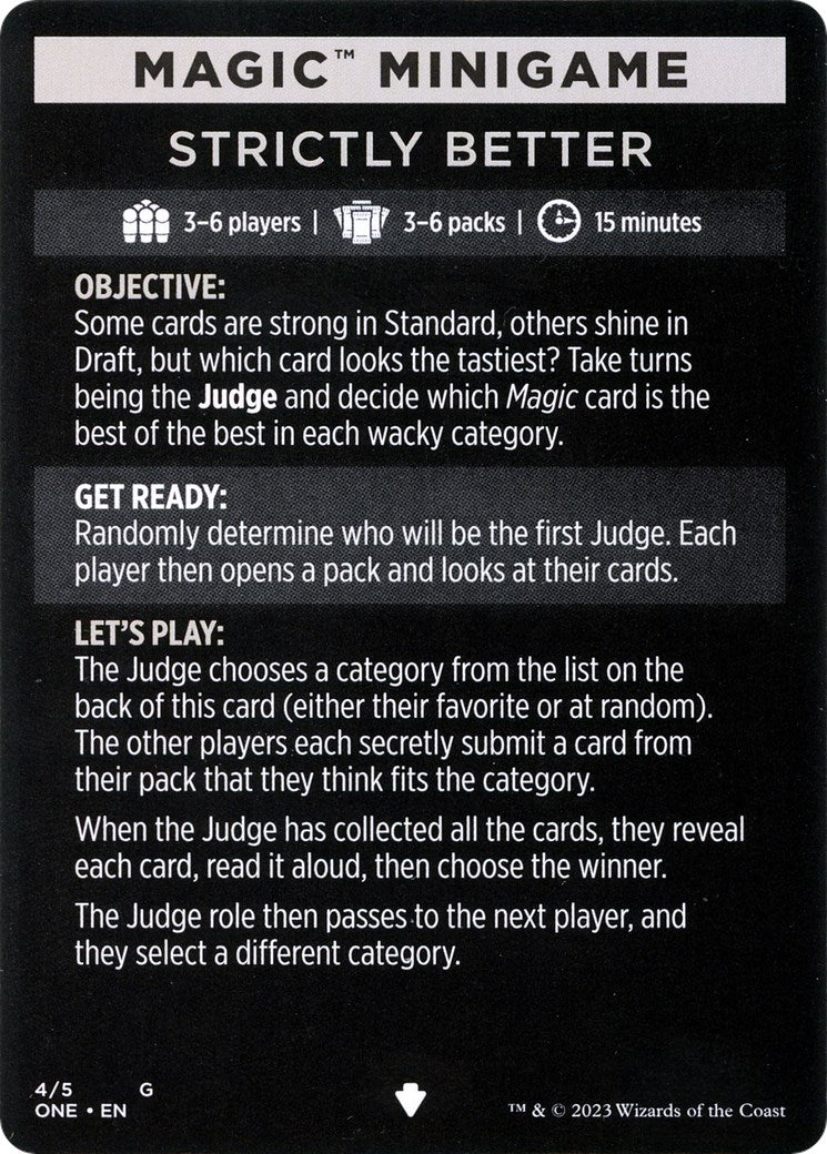 Strictly Better (Magic Minigame) [Phyrexia: All Will Be One Minigame] | Gamer Loot