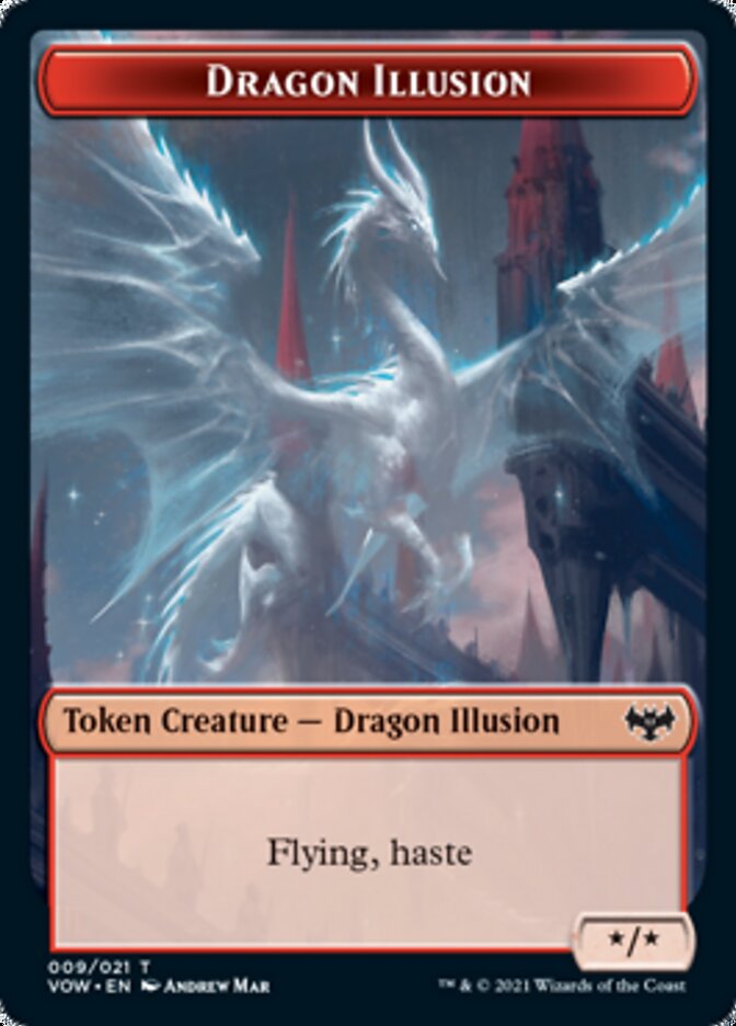 Zombie (008) // Dragon Illusion Double-sided Token [Innistrad: Crimson Vow Tokens] | Gamer Loot