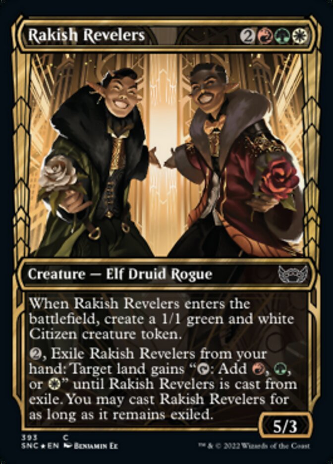 Rakish Revelers (Showcase Golden Age Gilded Foil) [Streets of New Capenna] | Gamer Loot