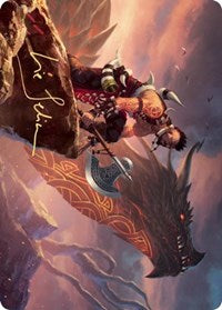 Dragonkin Berserker Art Card (Gold-Stamped Signature) [Kaldheim: Art Series] | Gamer Loot