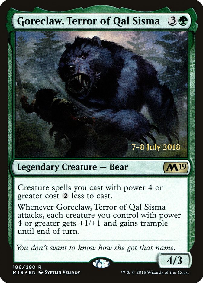 Goreclaw, Terror of Qal Sisma  [Core Set 2019 Prerelease Promos] | Gamer Loot