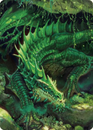 Lurking Green Dragon Art Card [Commander Legends: Battle for Baldur's Gate Art Series] | Gamer Loot