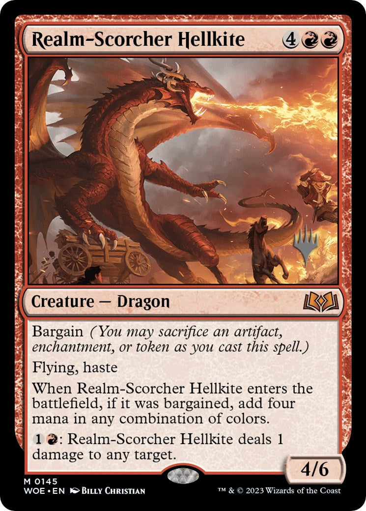 Realm-Scorcher Hellkite (Promo Pack) [Wilds of Eldraine Promos] | Gamer Loot