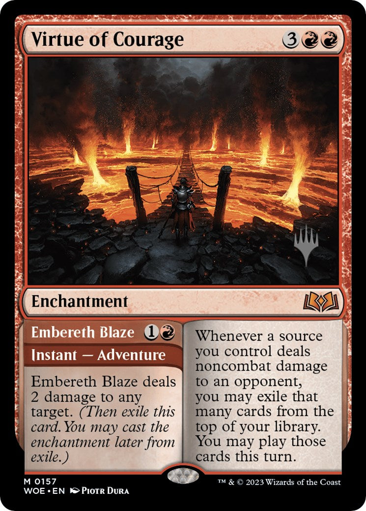 Virtue of Courage //Embereth Blaze (Promo Pack) [Wilds of Eldraine Promos] | Gamer Loot