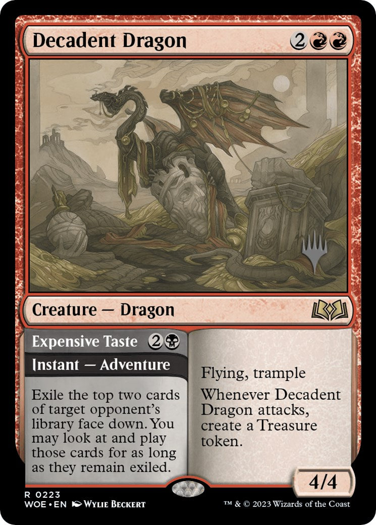 Decadent Dragon // Expensive Taste (Promo Pack) [Wilds of Eldraine Promos] | Gamer Loot