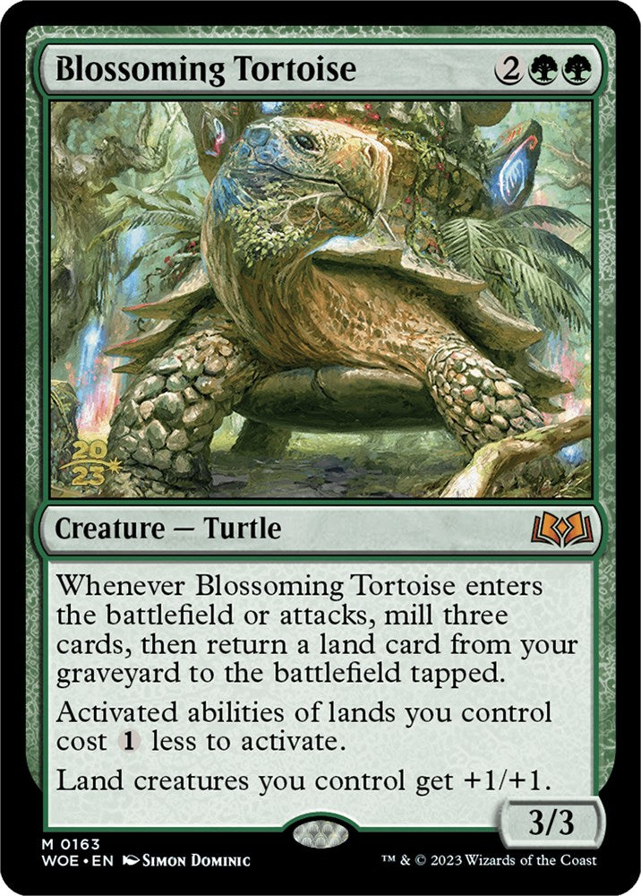 Blossoming Tortoise [Wilds of Eldraine Prerelease Promos] | Gamer Loot