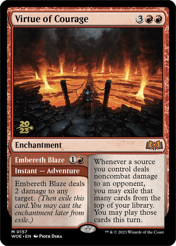 Virtue of Courage //Embereth Blaze (Promo Pack) [Wilds of Eldraine Promos] | Gamer Loot