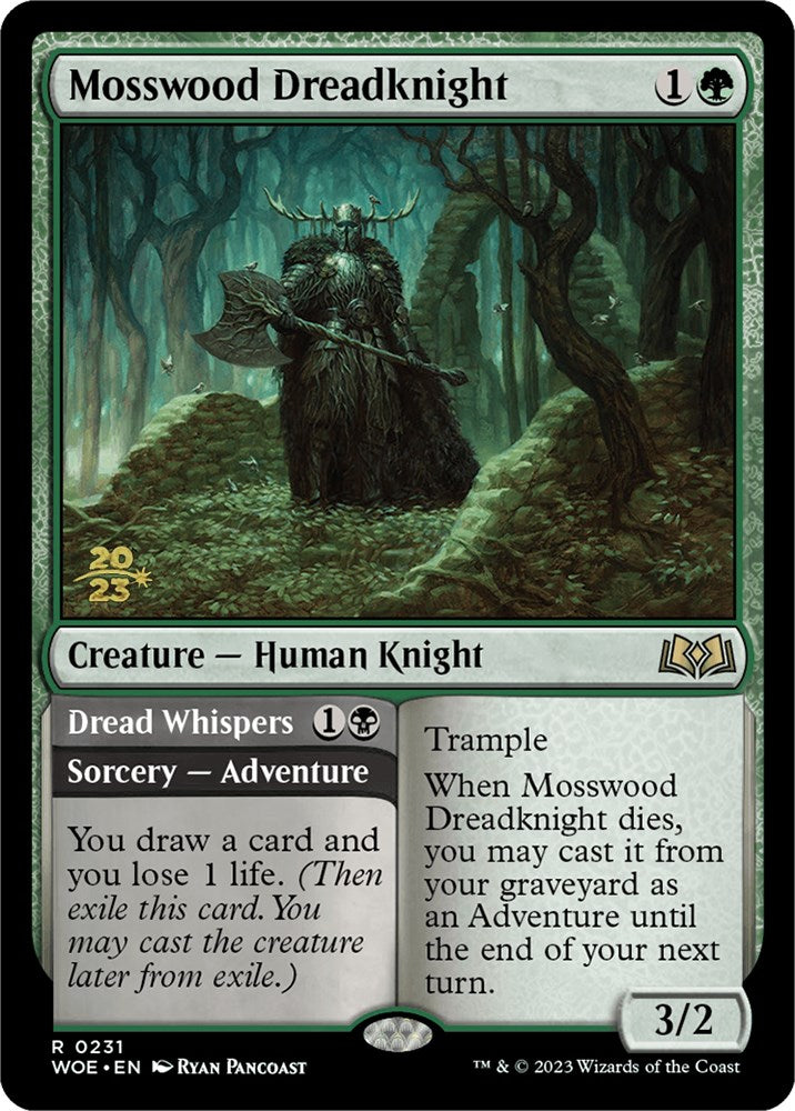 Mosswood Dreadknight // Dread Whispers [Wilds of Eldraine Prerelease Promos] | Gamer Loot