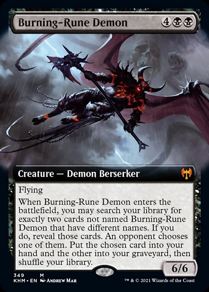 Burning-Rune Demon (Extended Art) [Kaldheim] | Gamer Loot