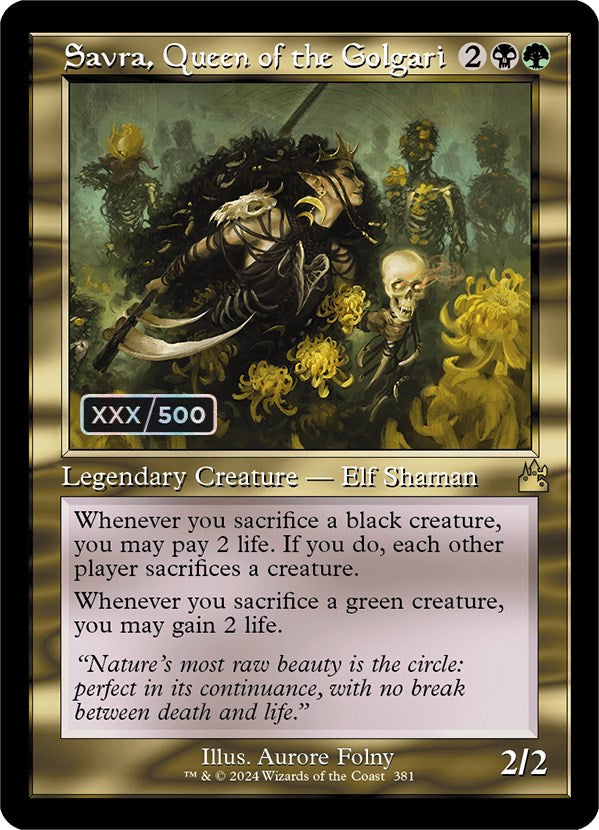 Savra, Queen of the Golgari (Retro) (Serialized) [Ravnica Remastered] | Gamer Loot