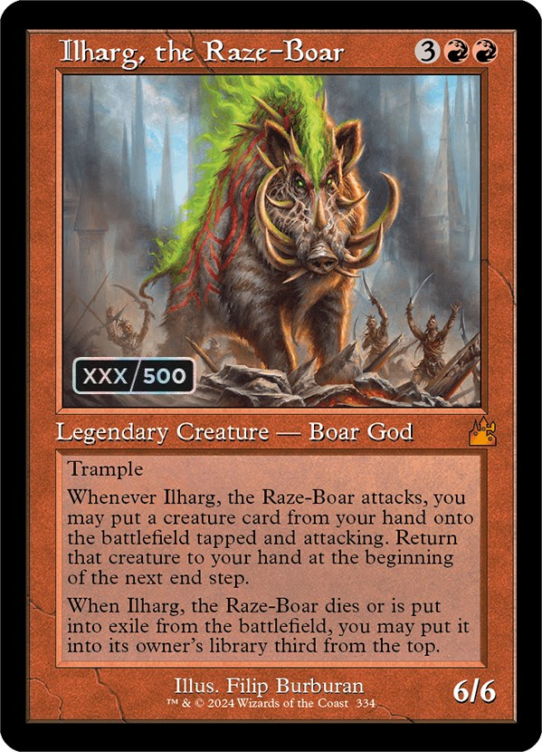 Ilharg, the Raze-Boar (Retro) (Serialized) [Ravnica Remastered] | Gamer Loot