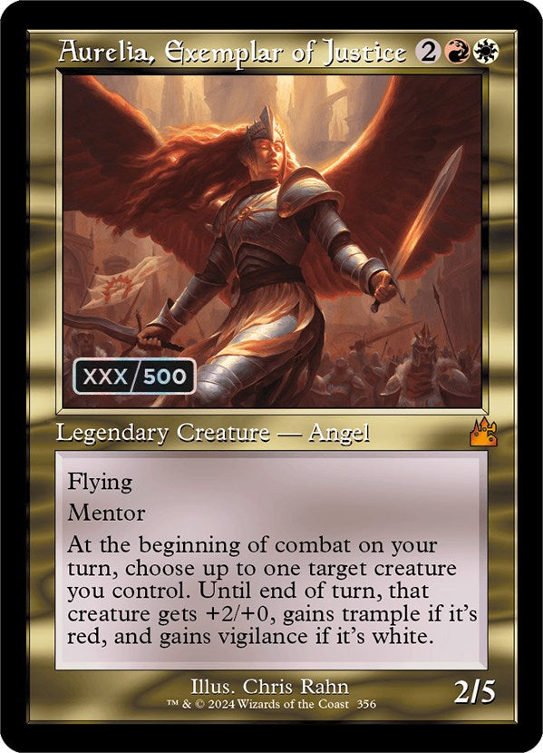 Aurelia, Exemplar of Justice (Retro) (Serialized) [Ravnica Remastered] | Gamer Loot