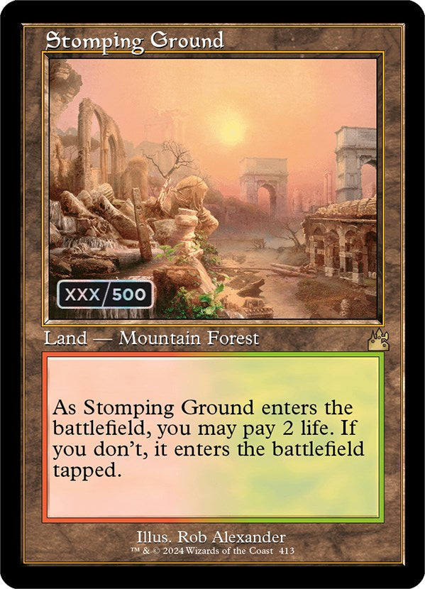 Stomping Ground (Retro) (Serialized) [Ravnica Remastered] | Gamer Loot