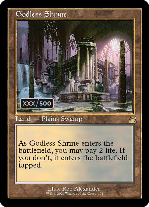 Godless Shrine (Retro) (Serialized) [Ravnica Remastered] | Gamer Loot