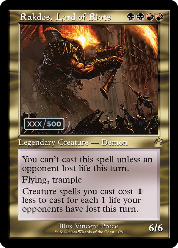 Rakdos, Lord of Riots (Retro) (Serialized) [Ravnica Remastered] | Gamer Loot