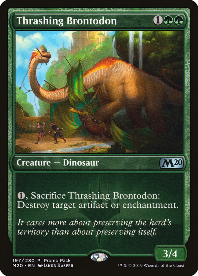 Thrashing Brontodon (Promo Pack) [Core Set 2020 Promos] | Gamer Loot