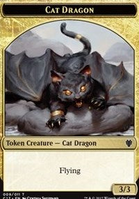 Cat Dragon (009) // Dragon (006) Double-sided Token [Commander 2017 Tokens] | Gamer Loot