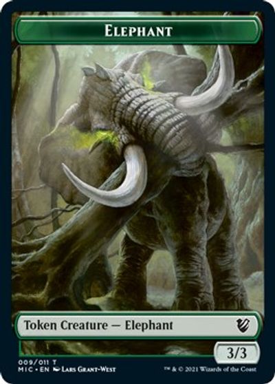 Elephant // Spirit Double-sided Token [Innistrad: Midnight Hunt Commander] | Gamer Loot