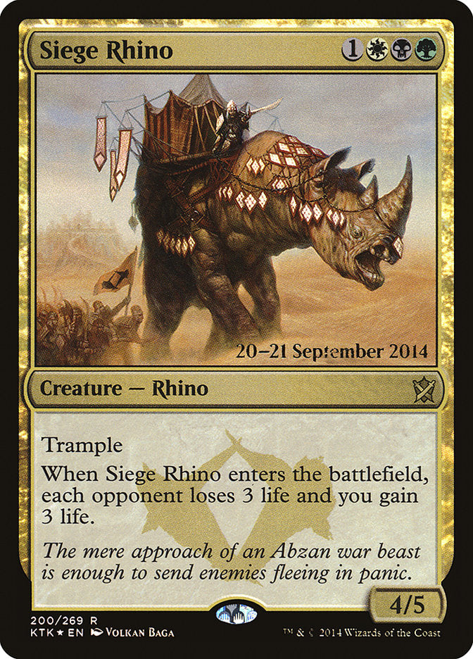 Siege Rhino  [Khans of Tarkir Prerelease Promos] | Gamer Loot