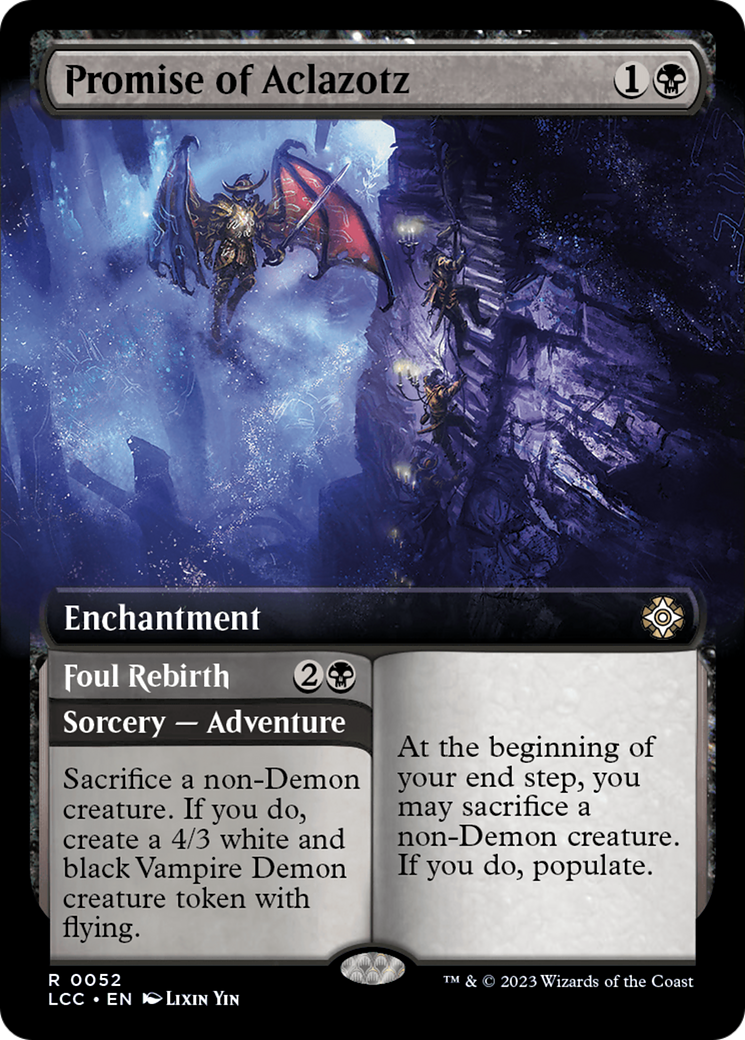 Promise of Aclazotz // Foul Rebirth (Extended Art) [The Lost Caverns of Ixalan Commander] | Gamer Loot