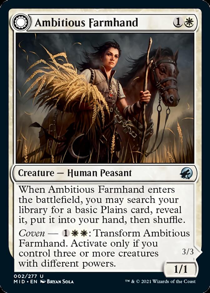 Ambitious Farmhand // Seasoned Cathar [Innistrad: Midnight Hunt] | Gamer Loot