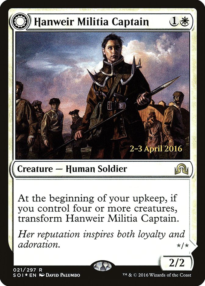 Hanweir Militia Captain // Westvale Cult Leader [Shadows over Innistrad Prerelease Promos] | Gamer Loot