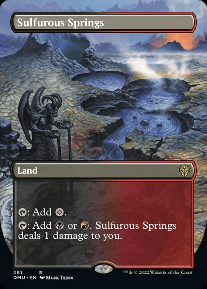 Sulfurous Springs (Borderless Alternate Art) [Dominaria United] | Gamer Loot