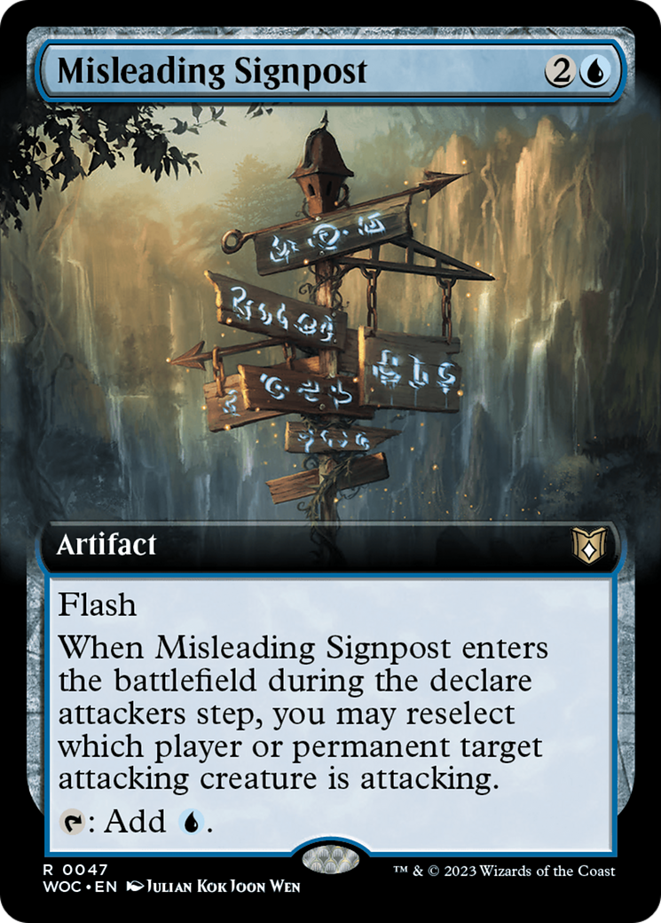 Misleading Signpost (Extended Art) [Wilds of Eldraine Commander] | Gamer Loot