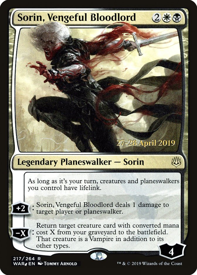 Sorin, Vengeful Bloodlord  [War of the Spark Prerelease Promos] | Gamer Loot