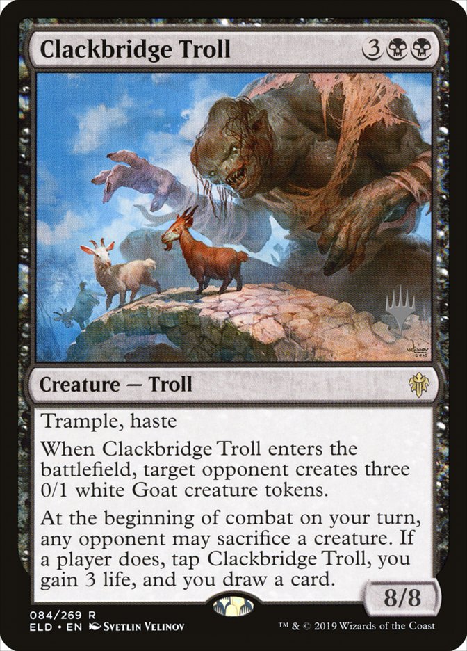 Clackbridge Troll (Promo Pack) [Throne of Eldraine Promos] | Gamer Loot