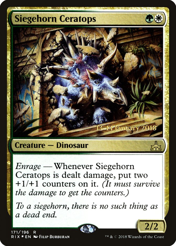 Siegehorn Ceratops [Rivals of Ixalan Prerelease Promos] | Gamer Loot