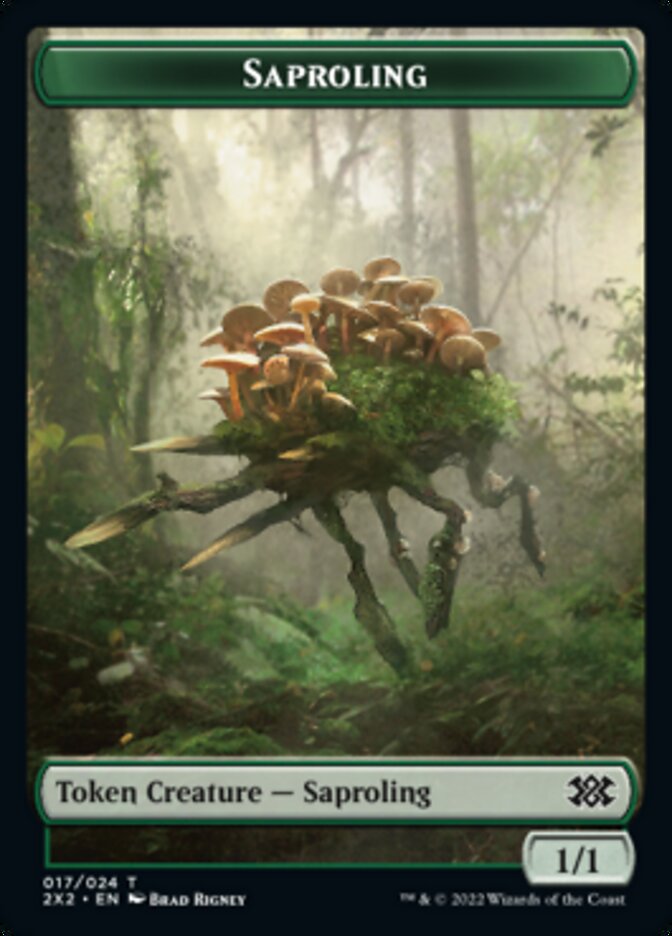 Saproling // Monk Double-sided Token [Double Masters 2022 Tokens] | Gamer Loot