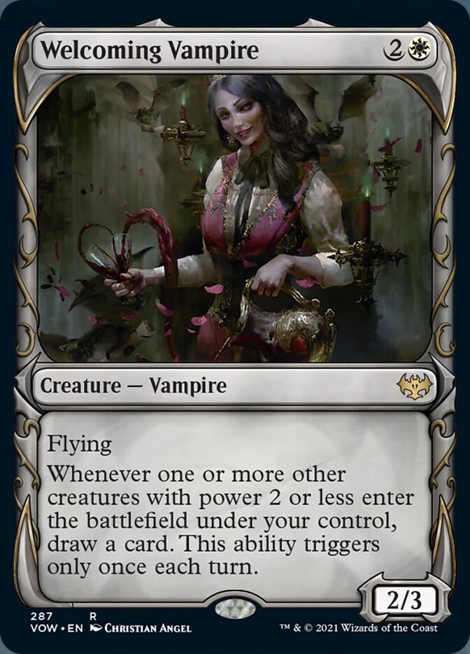 Welcoming Vampire (Showcase Fang Frame) [Innistrad: Crimson Vow] | Gamer Loot