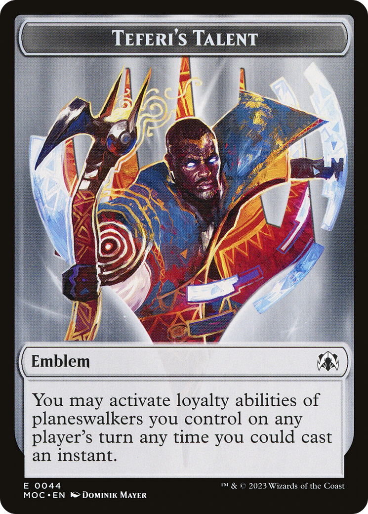 First Mate Ragavan // Teferi's Talent Emblem Double-Sided Token [March of the Machine Commander Tokens] | Gamer Loot