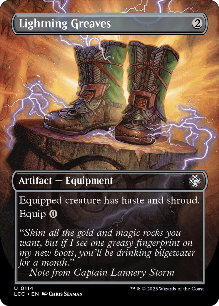 Lightning Greaves (Borderless) [The Lost Caverns of Ixalan Commander] | Gamer Loot