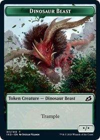 Dinosaur Beast // Human Soldier (003) Double-sided Token [Ikoria: Lair of Behemoths Tokens] | Gamer Loot