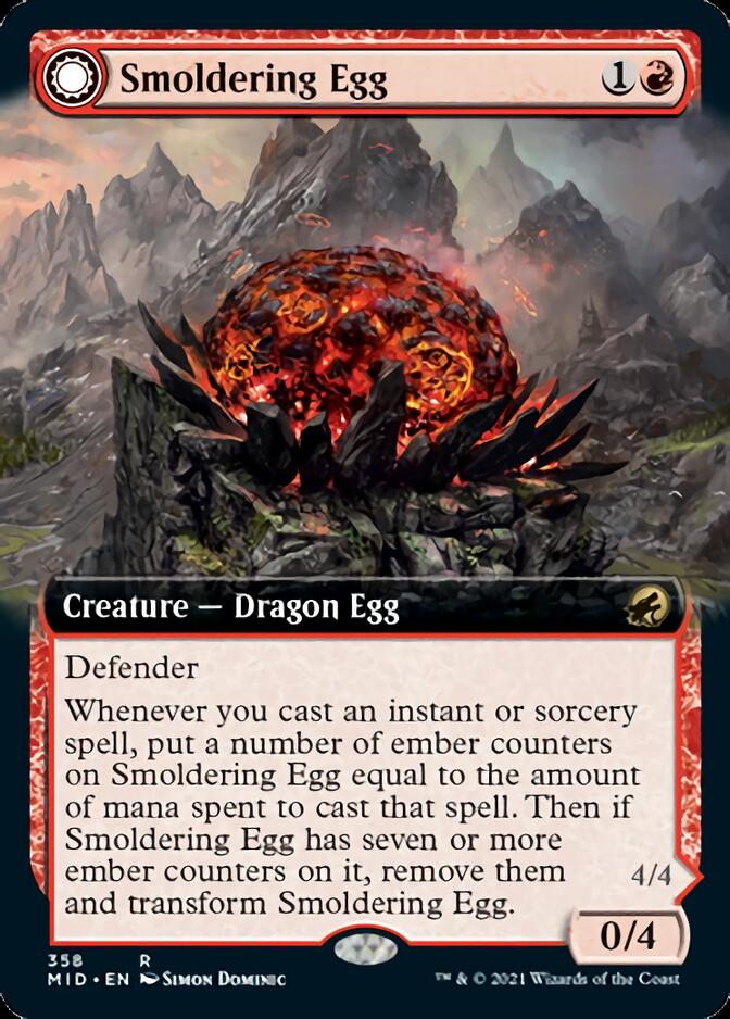 Smoldering Egg // Ashmouth Dragon (Extended) [Innistrad: Midnight Hunt] | Gamer Loot