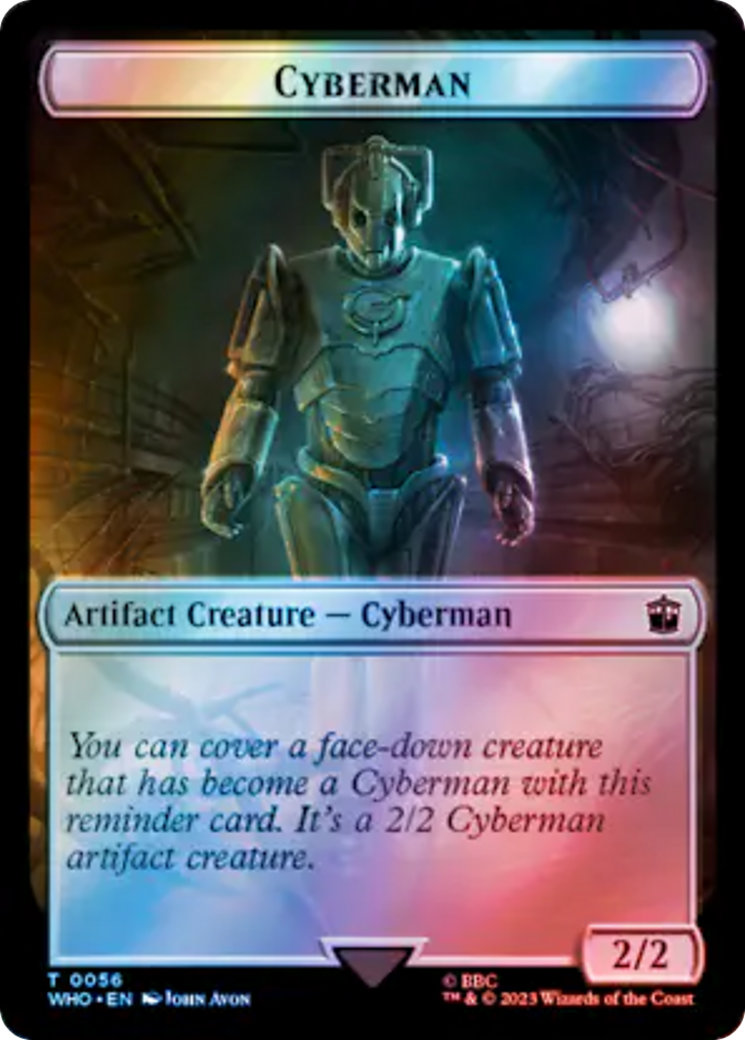 Alien Rhino // Cyberman Double-Sided Token (Surge Foil) [Doctor Who Tokens] | Gamer Loot